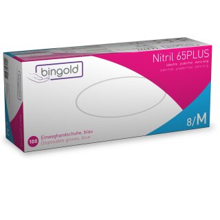 Bingold Nitril 65Plus blau Gr. M 100 Stück