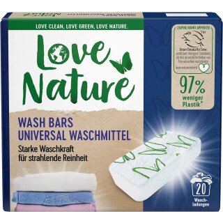 Love Nature Wash Bars Universal Waschmittel 20 Waschladungen