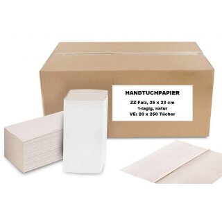 Handtuch 1lg 25x23 cm 5000 Blatt natur ZZ-Falz