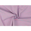 Baumwoll Jersey Stoff rosa/blau streifen