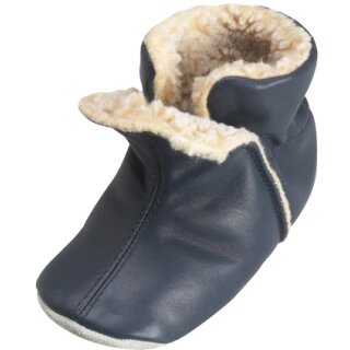 Playshoes Leder Slipper 18-19 Gefüttert blau