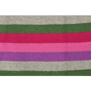 Strick Stoff Streifen grün pink lila
