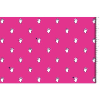 Elastic Jersey Stoff Hamburger Liebe Pink Motiv Hände