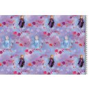 Baumwoll Jersey Stoff Frozen Anna & Elsa lila Digital...