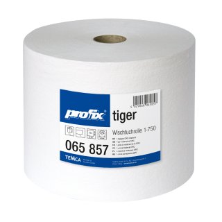 TEMCA profix tiger Wischtuchrolle 1-lagig 30x34cm weiß gekreppt 750 Blatt