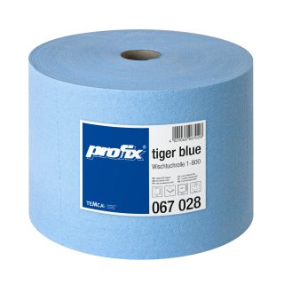 TEMCA profix tiger blue Wischtuchrolle 1-lagig 29,5x34cm blau gekreppt 800 Blatt